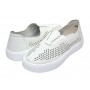 Pantofi dama casual din piele naturala cu perforatii - Ama Alb GSK7054A